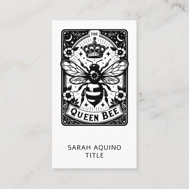 Tarot Theme Queen Bee Business Card (Front)