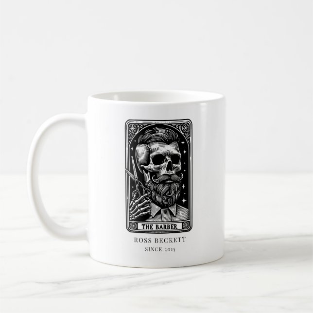Tarot Theme Vintage Barber Coffee Mug (Left)