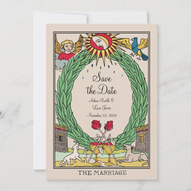 Tarot Wedding Invitation - Tarot Save the Date (Front)