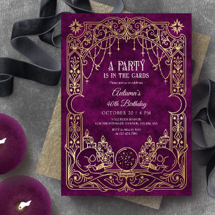 Tarot Witchy Halloween Birthday Party Invitation