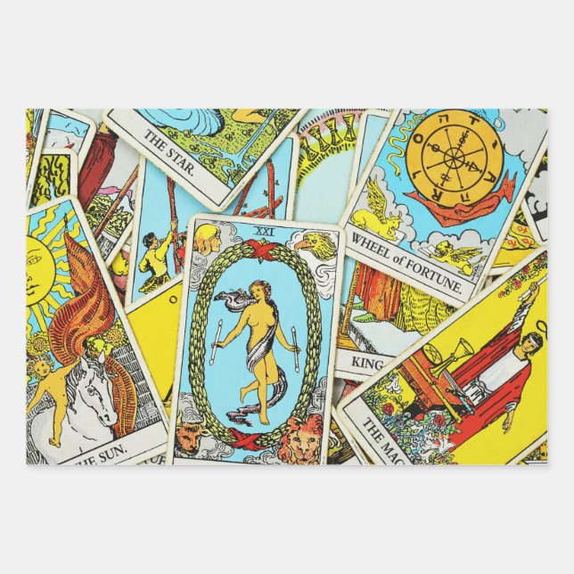 Tarot Wrapping Paper Flat Sheet Set of 3 (Front)