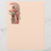 TAROTS/ LADY OF THE MOON,FLOWERS IN PINK MONOGRAM (Front)