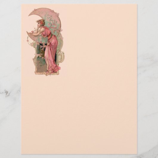 TAROTS/ LADY OF THE MOON,FLOWERS IN PINK MONOGRAM (Front)