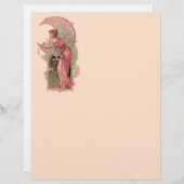 TAROTS/ LADY OF THE MOON,FLOWERS IN PINK MONOGRAM (Front/Back)