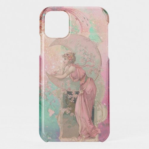 TAROTS LADY OF THE MOON WITH FLOWERS PINK FLORAL iPhone 11 CASE