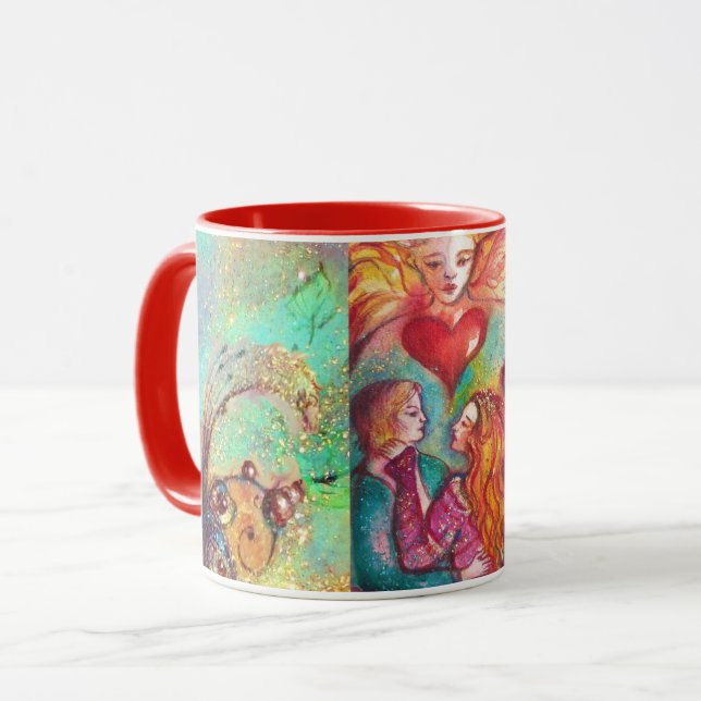 TAROTS LOST SHADOWS,LOVERS Valentine's Day Heart Mug (Front Left)
