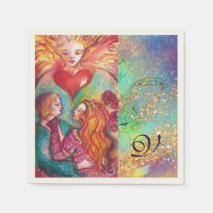 TAROTS OF LOST THE SHADOWS,LOVERS Valentine's Day Paper Napkins