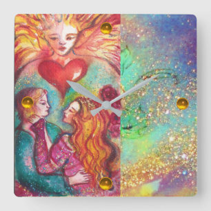 TAROTS OF LOST THE SHADOWS,LOVERS Valentine's Day Square Wall Clock