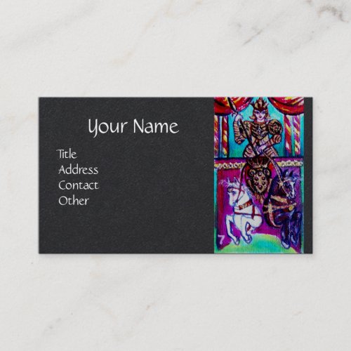 TAROTS OF THE LOST SHADOWS  CHARIOT Black Paper Business Card