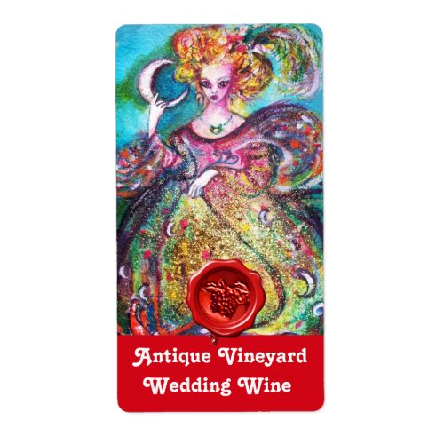 TAROTS OF THE LOST SHADOWS MOON LADY WEDDING WINE LABEL