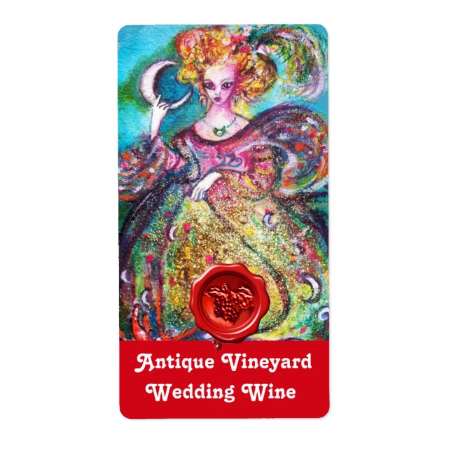 TAROTS OF THE LOST SHADOWS /MOON LADY WEDDING WINE LABEL (Front)