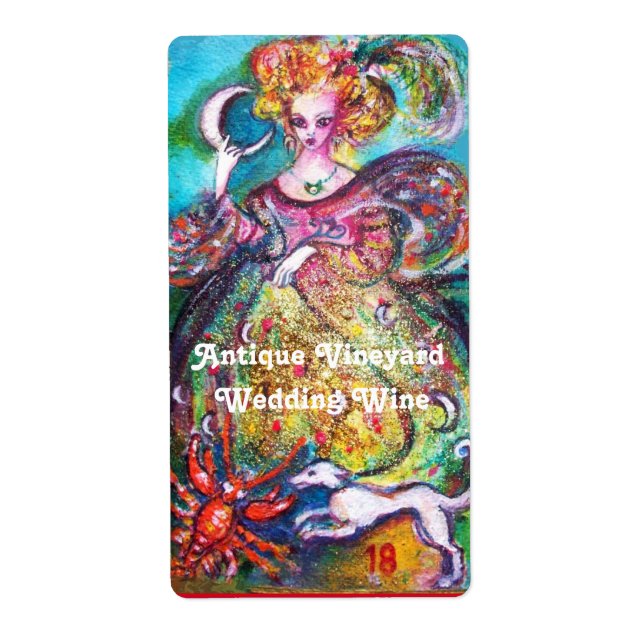 TAROTS OF THE LOST SHADOWS /MOON LADY WEDDING WINE LABEL (Front)