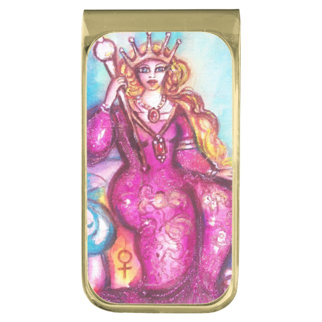 TAROTS OF THE LOST SHADOWS /THE EMPRESS GOLD FINISH MONEY CLIP (Front Vertical)