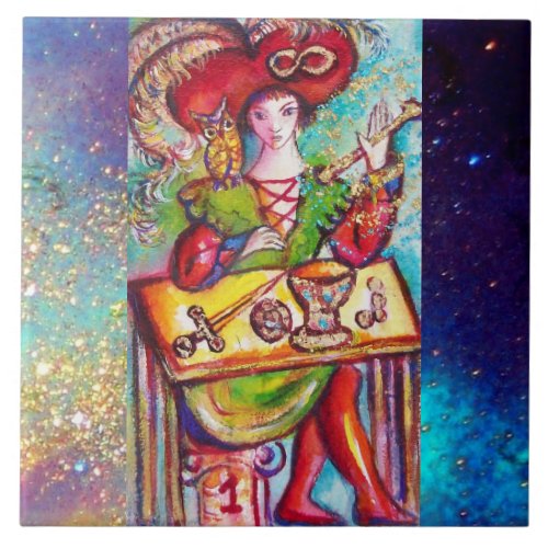 TAROTS OF THE LOST SHADOWS  THE MAGICIAN Pearl Ceramic Tile