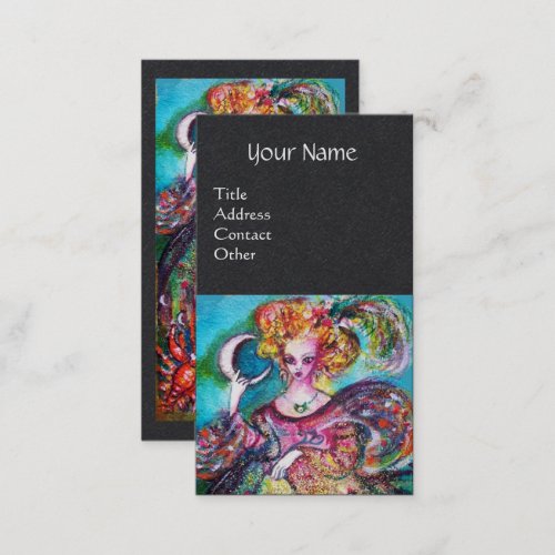 TAROTS OF THE LOST SHADOWS  THE MOON LADY Black Business Card