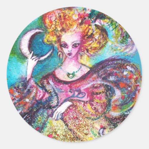 TAROTS OF THE LOST SHADOWS THE MOON LADY CLASSIC ROUND STICKER