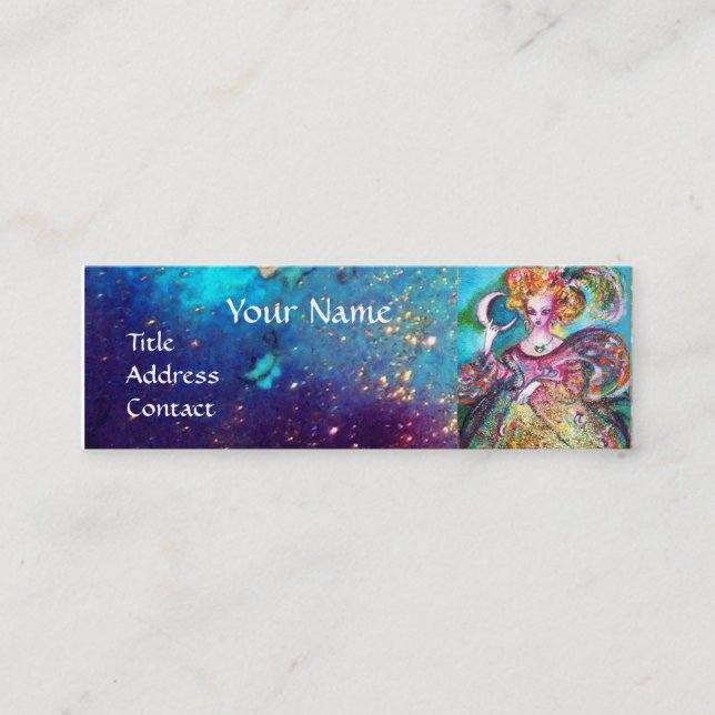 TAROTS OF THE LOST SHADOWS /THE MOON LADY Monogram Mini Business Card (Front)