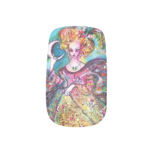 TAROTS OF THE LOST SHADOWS /THE MOON MINX NAIL ART (Left Thumb)