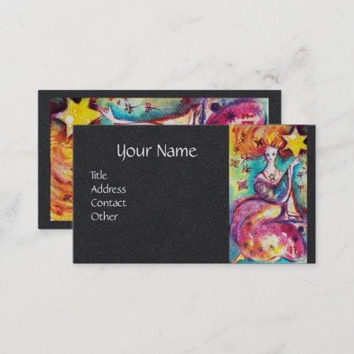 TAROTS OF THE LOST SHADOWS  THE STAR Black Paper Business Card