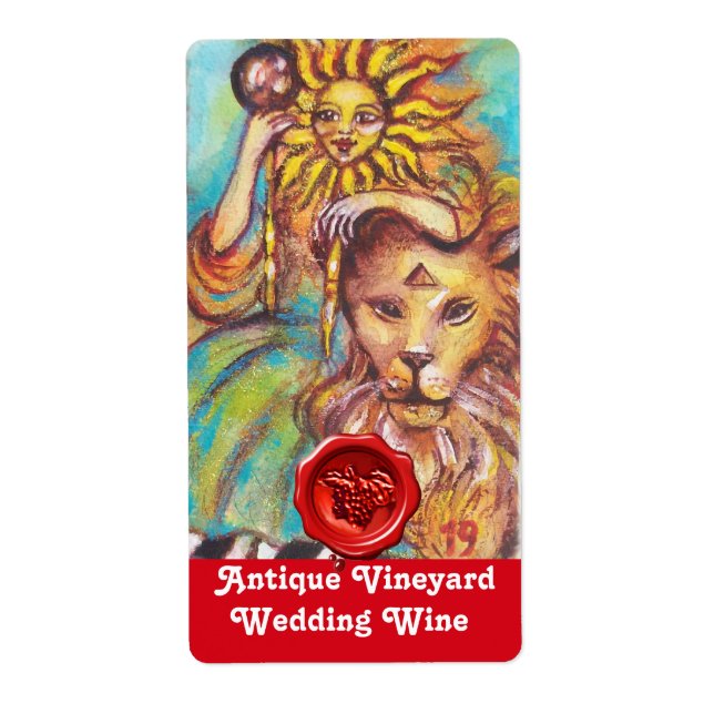 TAROTS OF THE LOST SHADOWS /THE SUN WEDDING WINE LABEL (Front)
