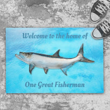 Tarpon Blue Water Great Fisherman Saying Doormat