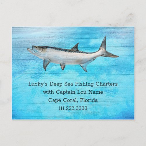 Tarpon Deep Sea Fishing Business Postcard