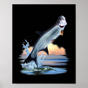 Tarpon Fish Fresh Water Wildlife Hunting Fishing A Poster