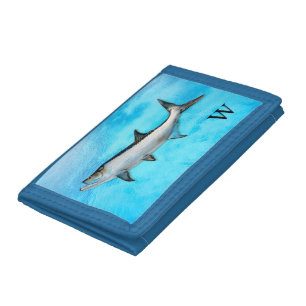 Tarpon Fisherman Saltwater Sport Fish Initial Trifold Wallet