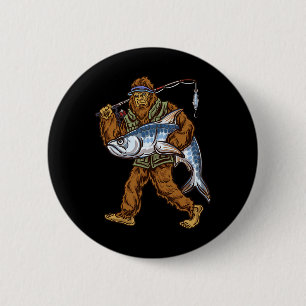 Tarpon Fishing Bigfoot Fishermen Button
