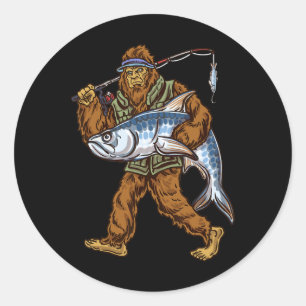 Tarpon Fishing Bigfoot Fishermen  Classic Round Sticker