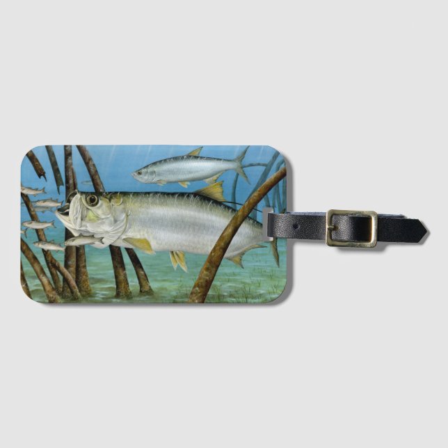 Tarpon in Habitat Luggage Tag (Front Horizontal)