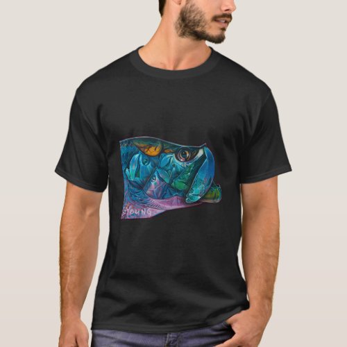 Tarpon Kaleidoscope Saltwater Fly Fishing T_Shirt