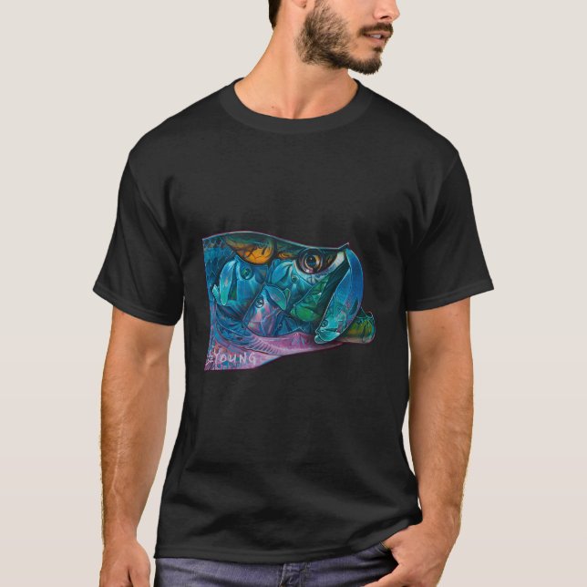 Tarpon Kaleidoscope Saltwater Fly Fishing T-Shirt (Front)