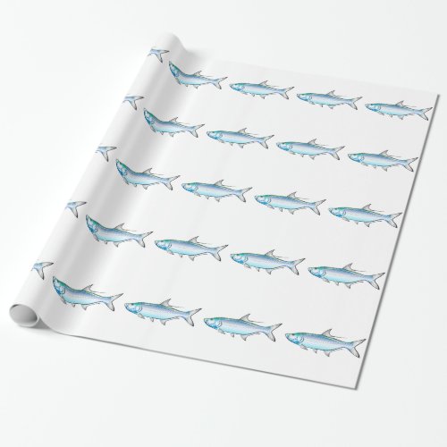 Tarpon Ocean Gamefish illustration vector Wrapping Paper