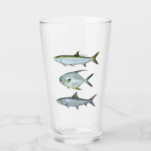 Tarpon, Permit, Bonefish Drink Glass