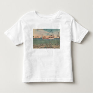 Tarpon Springs, FL - View of Boat & Deep Sea Toddler T-shirt