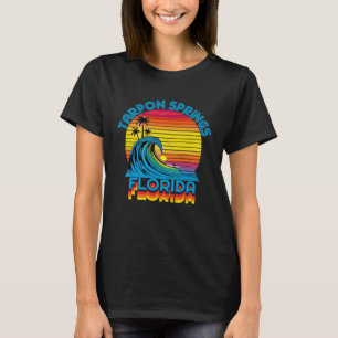 Tarpon Springs Florida Retro Throwback Surf & Beac T-Shirt