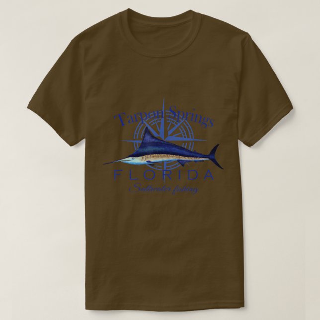 Tarpon Springs Florida Sailfish Billfish Saltwater T-Shirt (Design Front)
