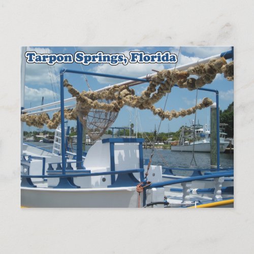 Tarpon Springs Sponge Boat Postcard