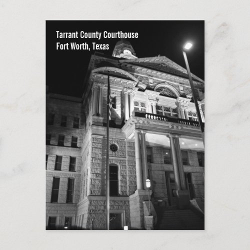 Tarrant County Courthouse Night Postcard
