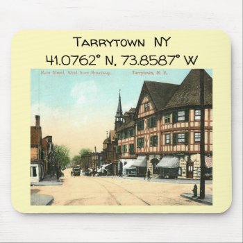 Tarrytown Ny Map Coordinates Vintage Style Mouse Pad by markomundo at Zazzle
