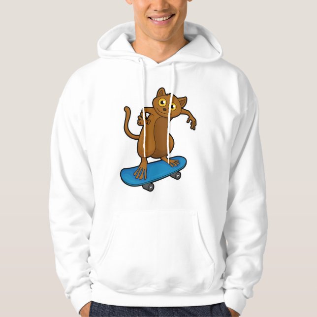 Tarsier as Skater with Skateboard Hoodie (Front)