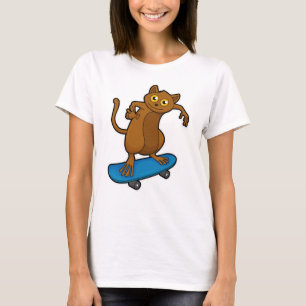 Tarsier as Skater with Skateboard T-Shirt