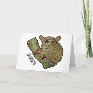 Tarsier cartoon illustration card