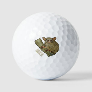 Tarsier cartoon illustration golf balls