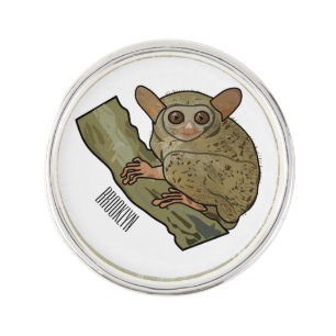 Tarsier cartoon illustration lapel pin