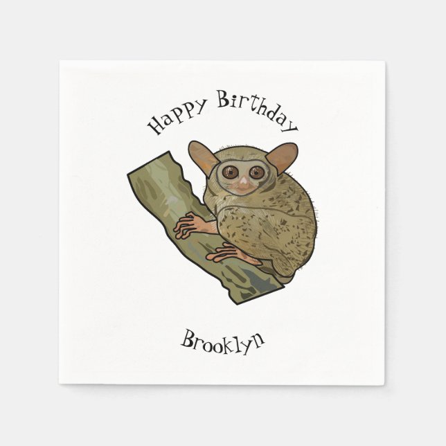 Tarsier cartoon illustration  napkins (Front)