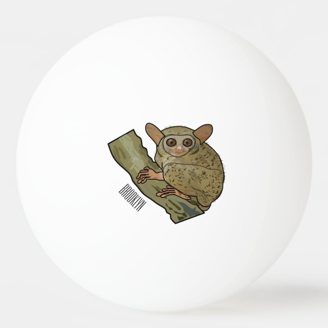 Tarsier cartoon illustration ping pong ball (Front)