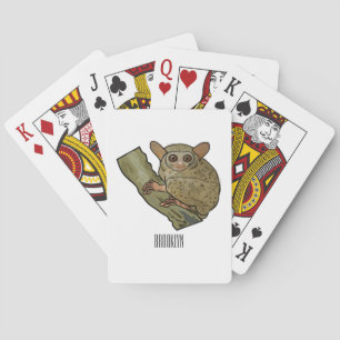 Tarsier cartoon illustration poker cards