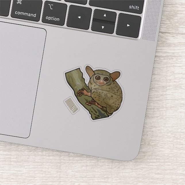 Tarsier cartoon illustration sticker (Detail)